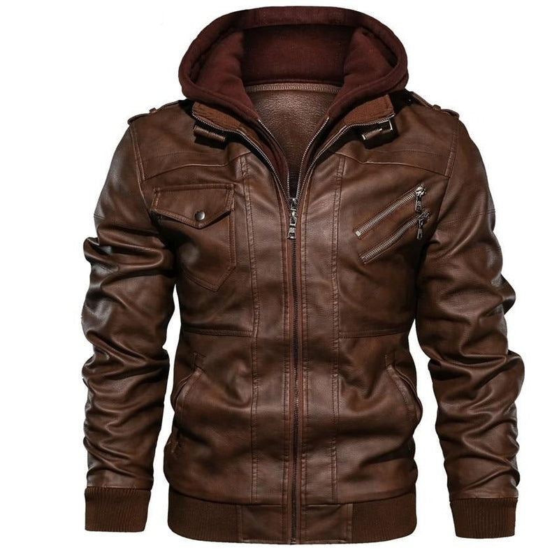 Men's Faux Leather Motorcycle Jacket – Dane