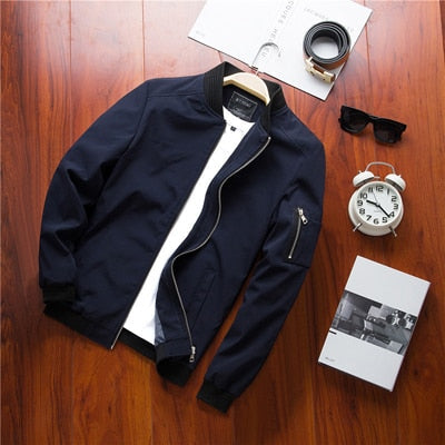 Light & trendy men's bomber jacket with zipper - Jaron