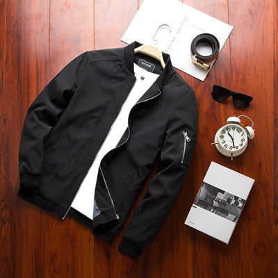 Light & trendy men's bomber jacket with zipper - Jaron