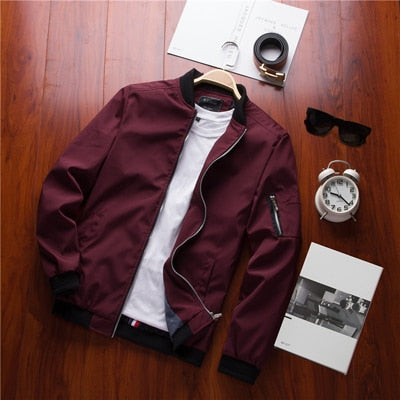 Light & trendy men's bomber jacket with zipper - Jaron