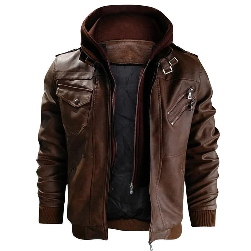 Men's Faux Leather Motorcycle Jacket – Dane