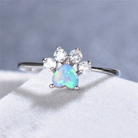 Silver Opal and Zirconia Ring - Celestine