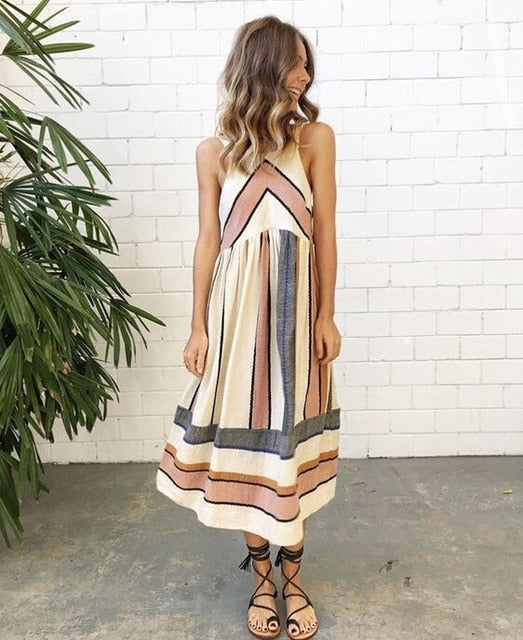 Stylish sleeveless summer dress in vintage look – RetroFlair
