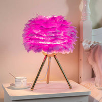 Dimmable Table Lamp with Luxurious Feathers – Pluma
