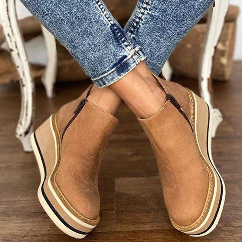 Comfortable Platform Ankle Boots - Mira