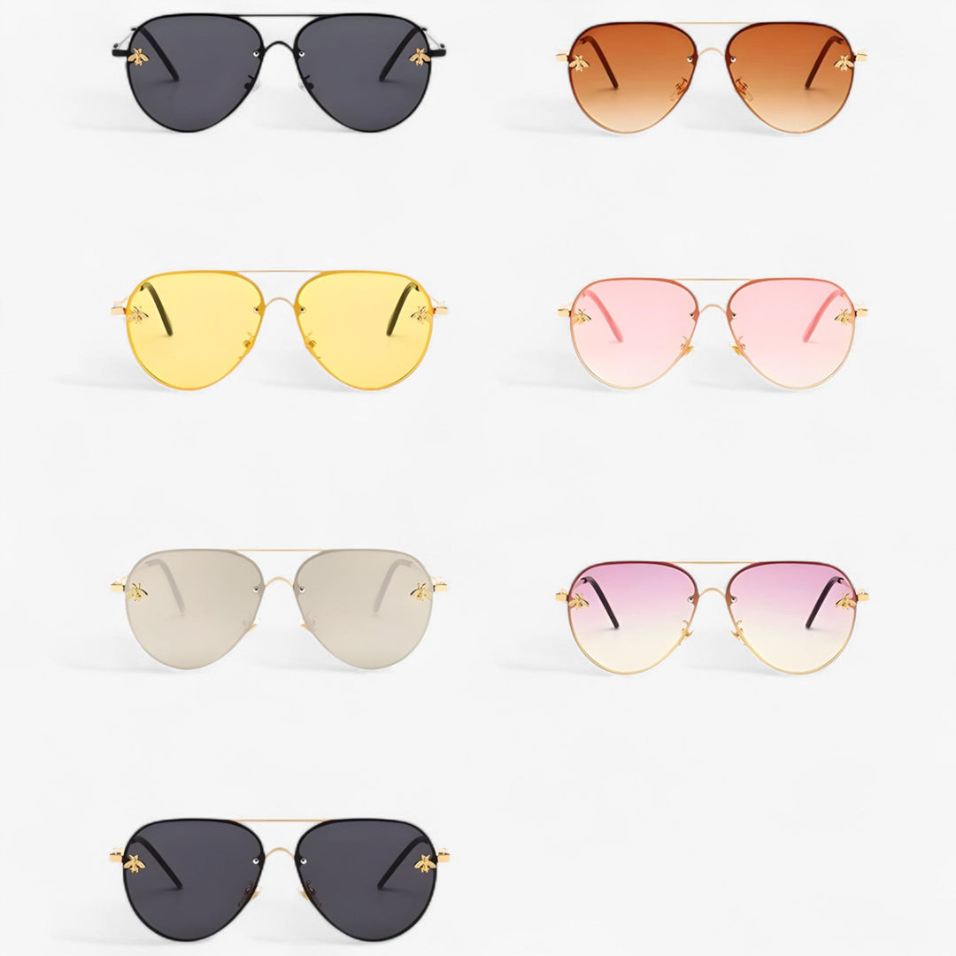 Vintage Pilot Sunglasses with Bee Detail – Halcyon