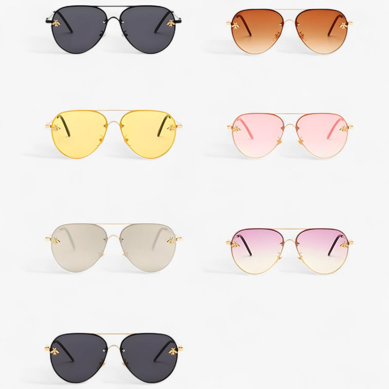 Vintage Pilot Sunglasses with Bee Detail – Halcyon