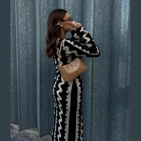Knitted Summer Dress with Wave Pattern – Mirae