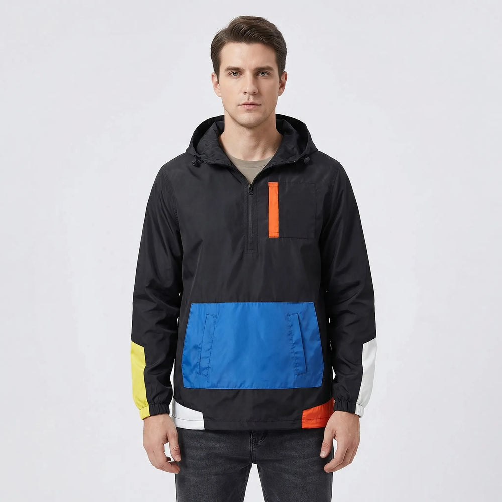 Half-Zip Hooded Windbreaker Jacket - Clarence