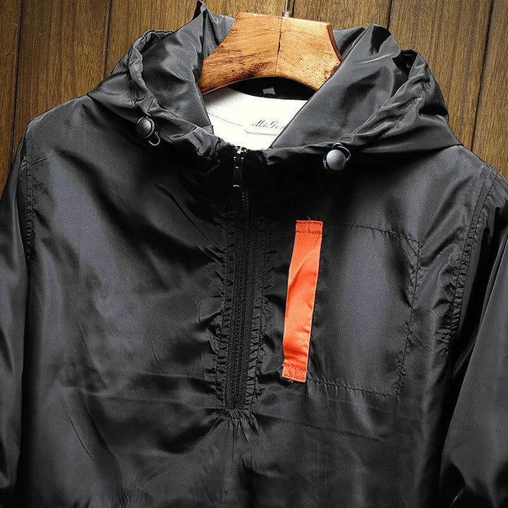 Half-Zip Hooded Windbreaker Jacket - Clarence