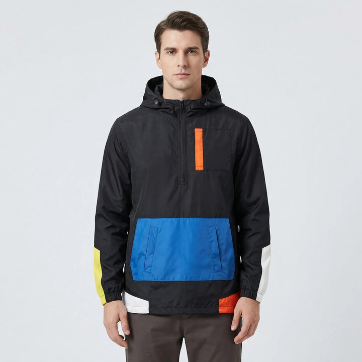 Half-Zip Hooded Windbreaker Jacket - Clarence