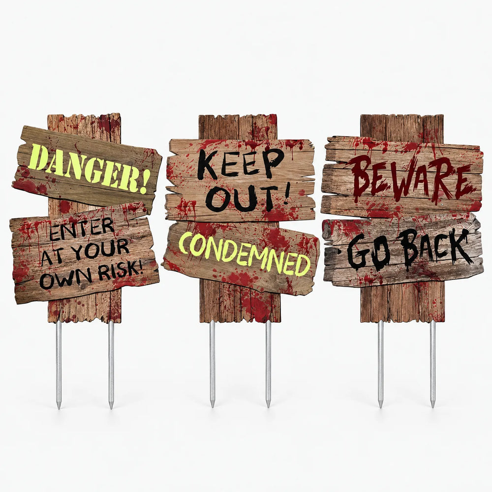 Halloween Garden Warning Signs - Dreadwood