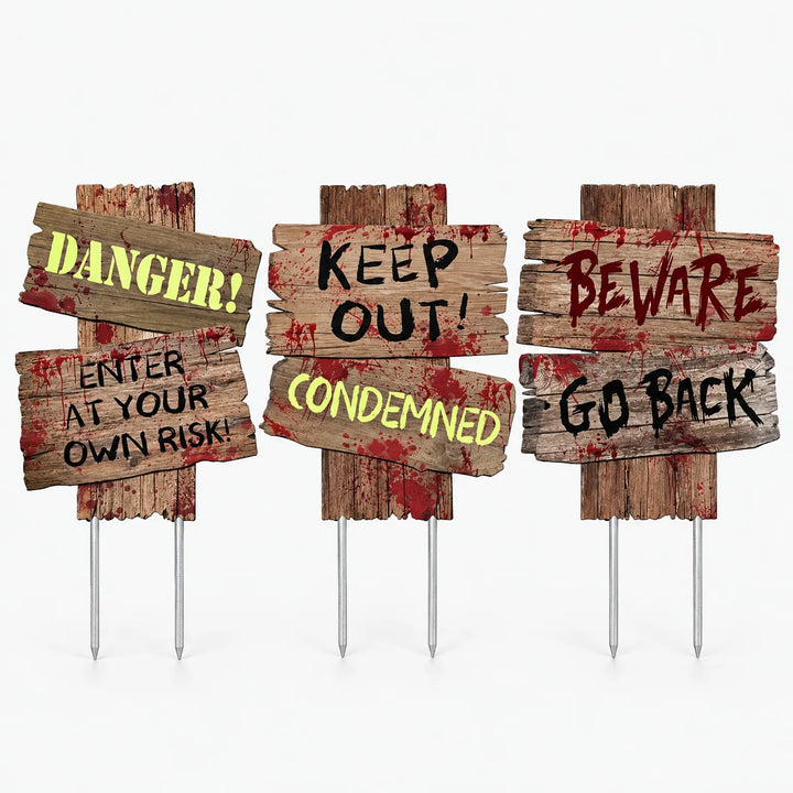 Halloween Garden Warning Signs - Dreadwood