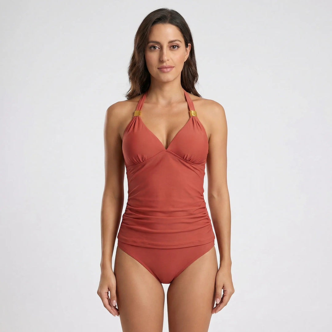 Halterneck Two-Piece Tankini Set - Bonnie