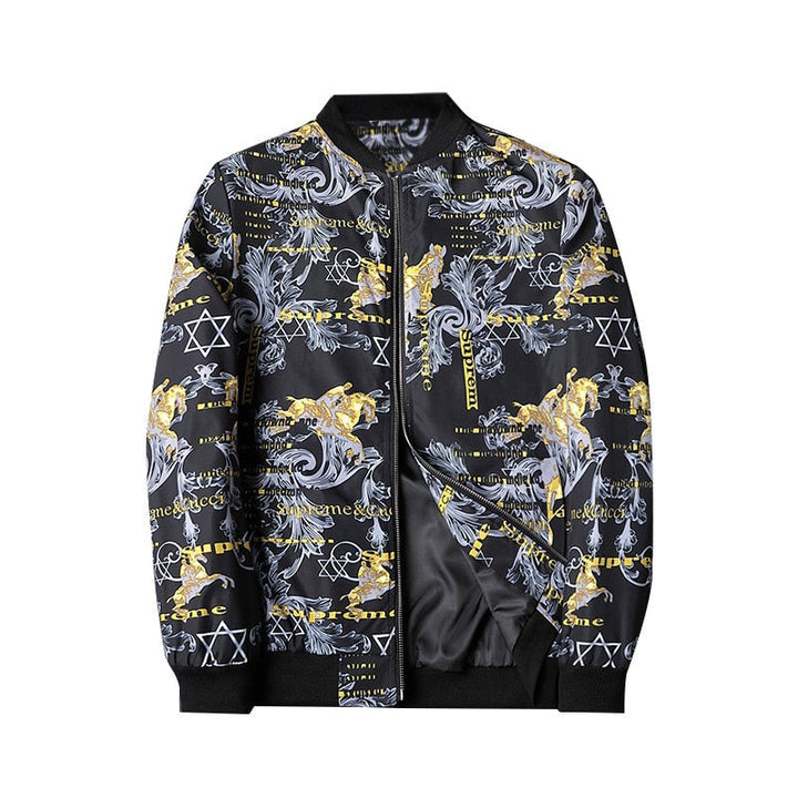 Men's Bomber Jacket with Abstract Print - Enzo