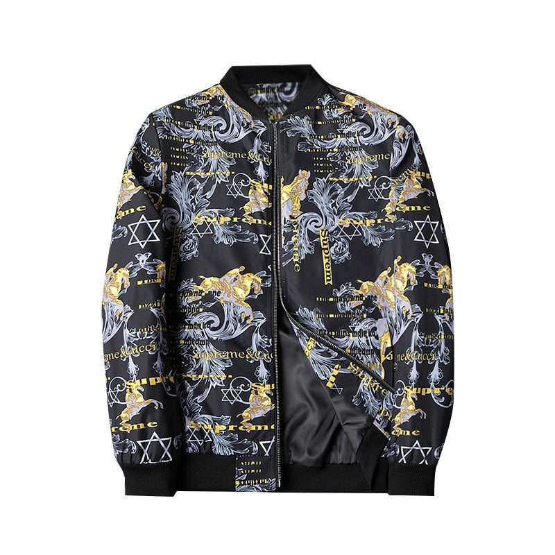 Men's Bomber Jacket with Abstract Print - Enzo