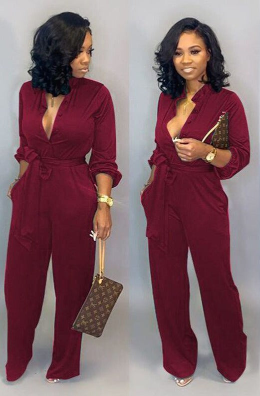 Stijlvolle Lange Mouwen Jumpsuit - Nola