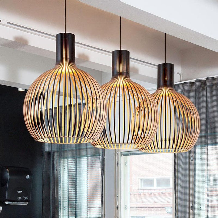 Handgemaakte Houten Hanglamp - RustikAura