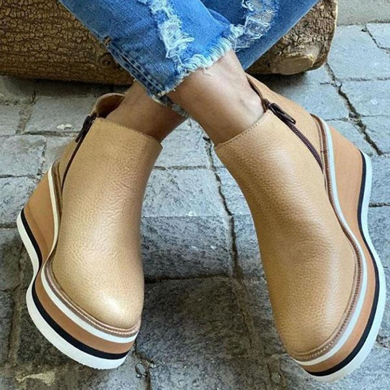 Comfortable Platform Ankle Boots - Mira