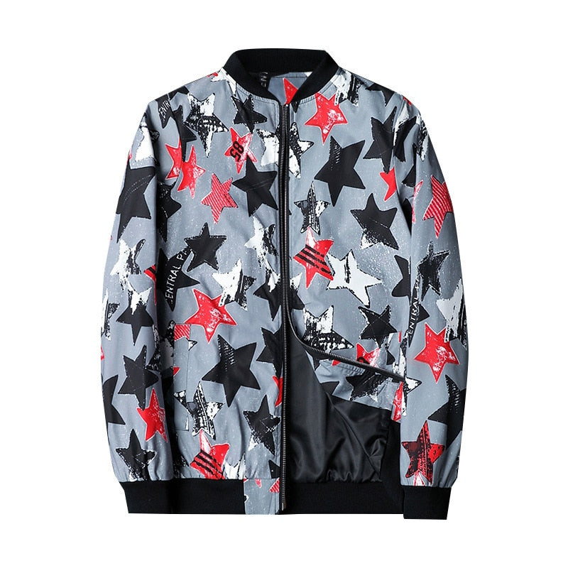 Men's Bomber Jacket with Abstract Print - Enzo