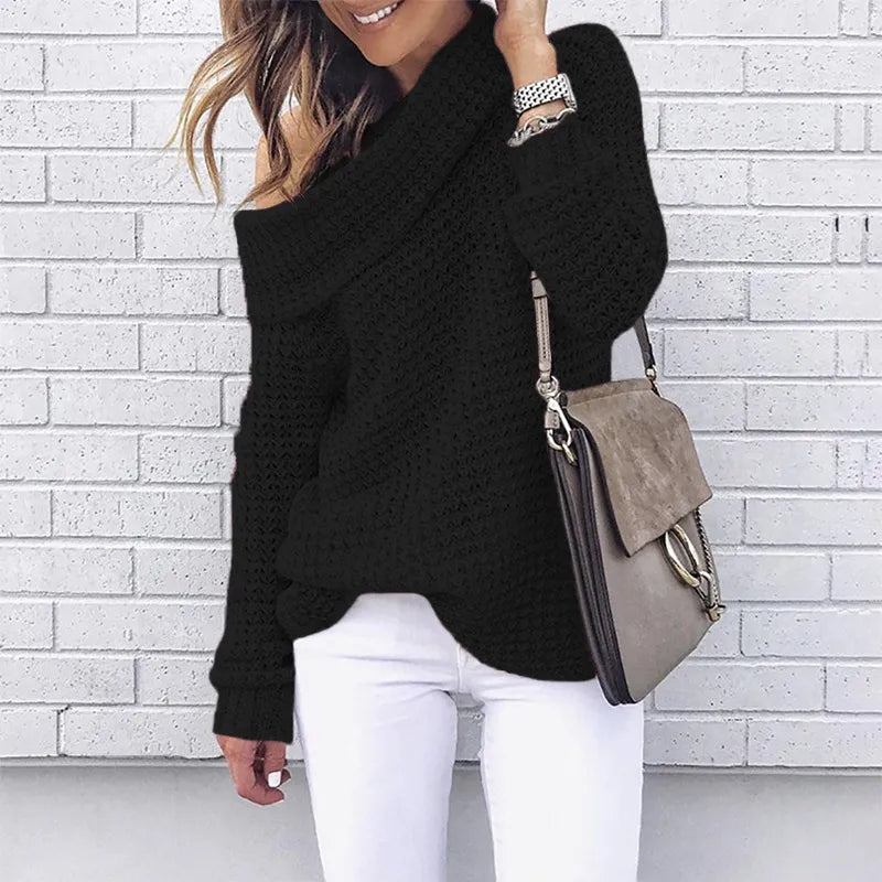 Women's Off-Shoulder Knitted Sweater – Selina