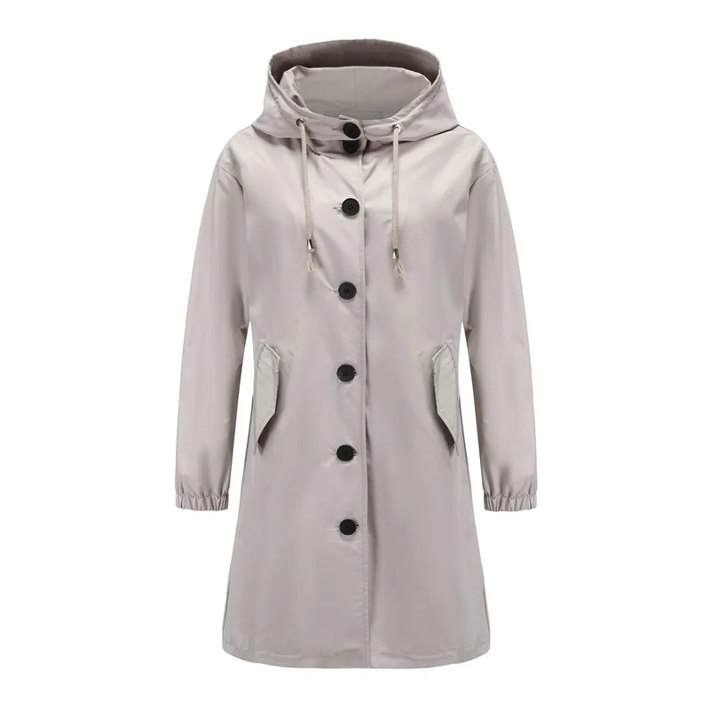 Stylish Windproof Trench Coat - Livia