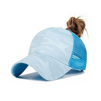 Trendy women's baseball cap with ponytail opening and Velcro closure – Leona