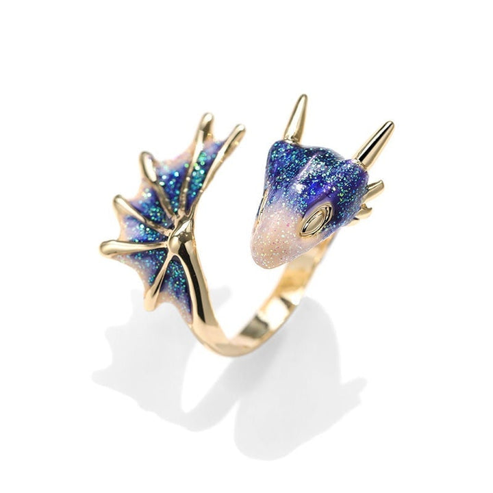 Adjustable Dragon Ring with Hand-Painted Enamel - Draconis