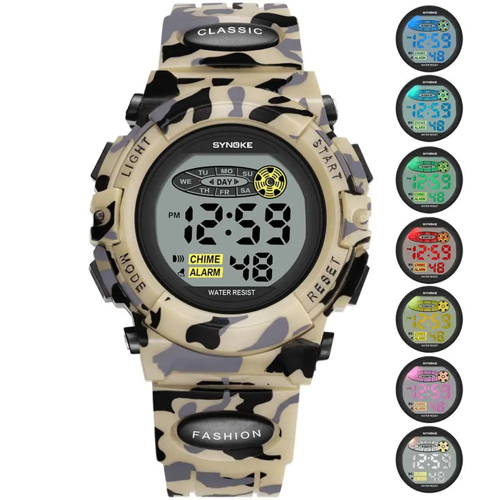 Reloj digital impermeable para niños con pantalla LED – Livano