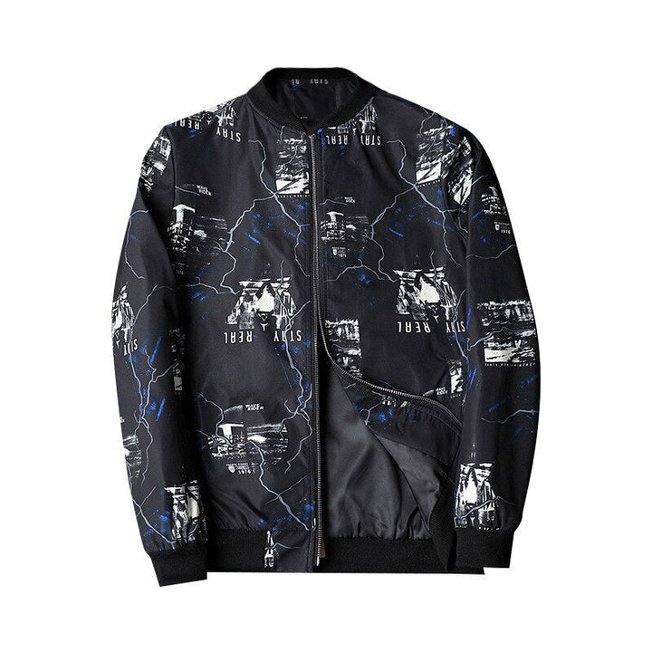 Men's Bomber Jacket with Abstract Print - Enzo