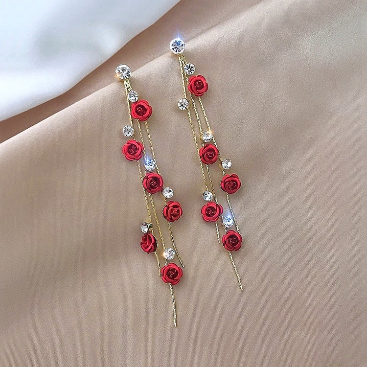 Waterfall Rose Earrings - Rosella