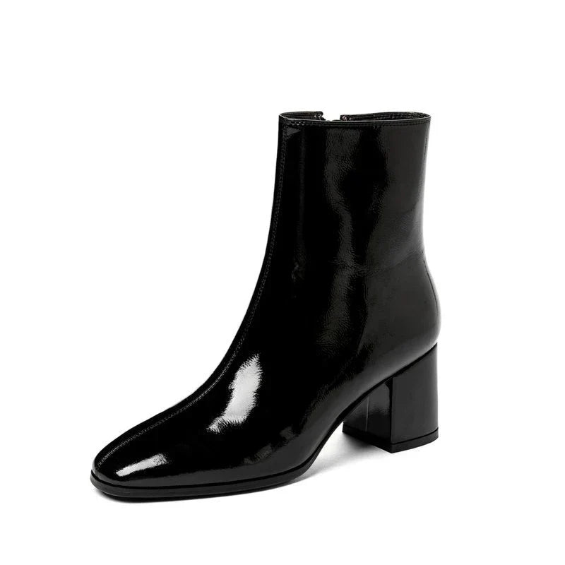 Trendy Lak Leren Dames Enkellaarzen - Luna
