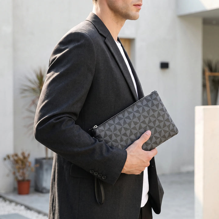 Heren Clutch Met Geometrisch Patroon - Geomate