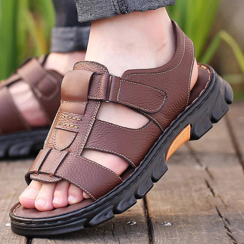 Orthopedic Leather Men's Sandals – Thijs