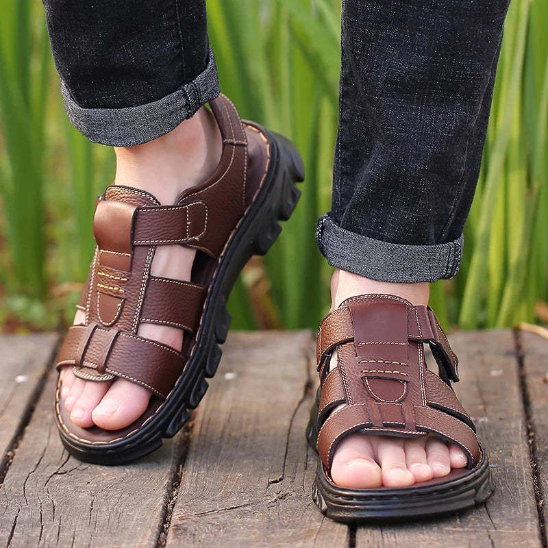 Orthopedic Leather Men's Sandals – Thijs