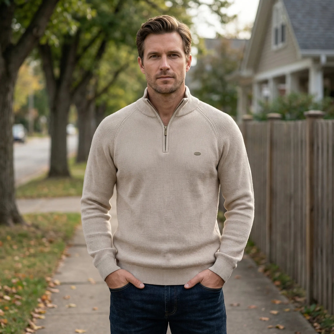 Herrenpullover Mit Halbem Reißverschluss - Mateo