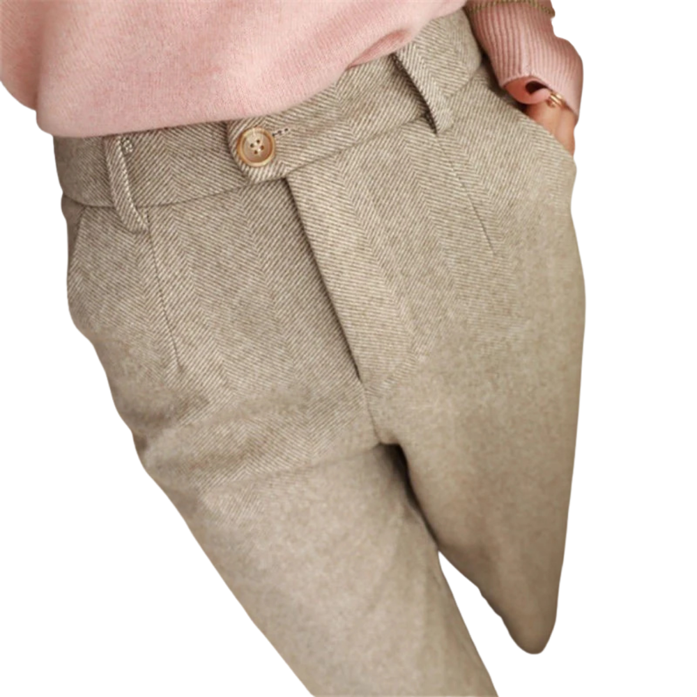 Herringbone Pencil Cut Trousers - Antonia