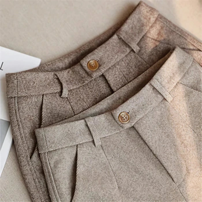 Herringbone Pencil Cut Trousers - Antonia