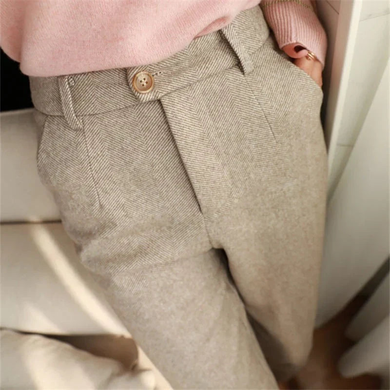 Herringbone Pencil Cut Trousers - Antonia