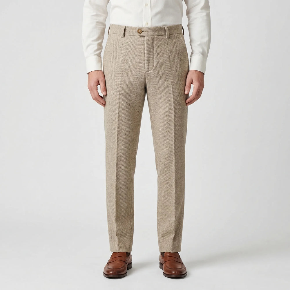 Herringbone Pencil Cut Trousers - Martin