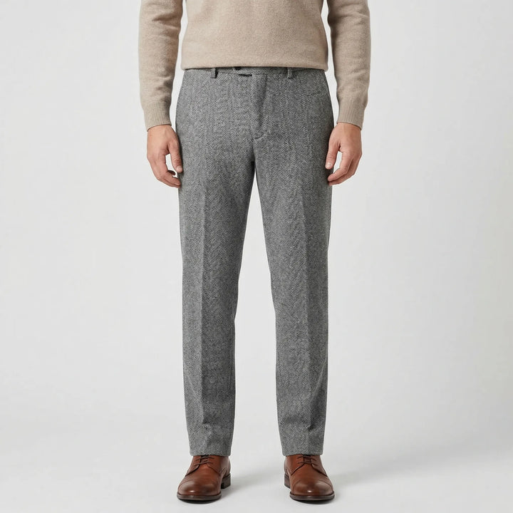 Herringbone Pencil Cut Trousers - Martin
