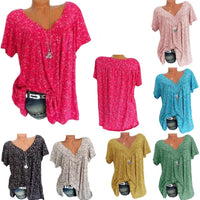 Women's Boho Summer Blouse with Floral Print - Celeste