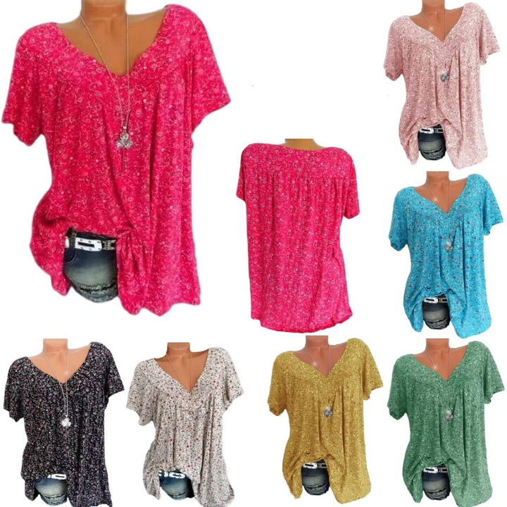 Women's Boho Summer Blouse with Floral Print - Celeste