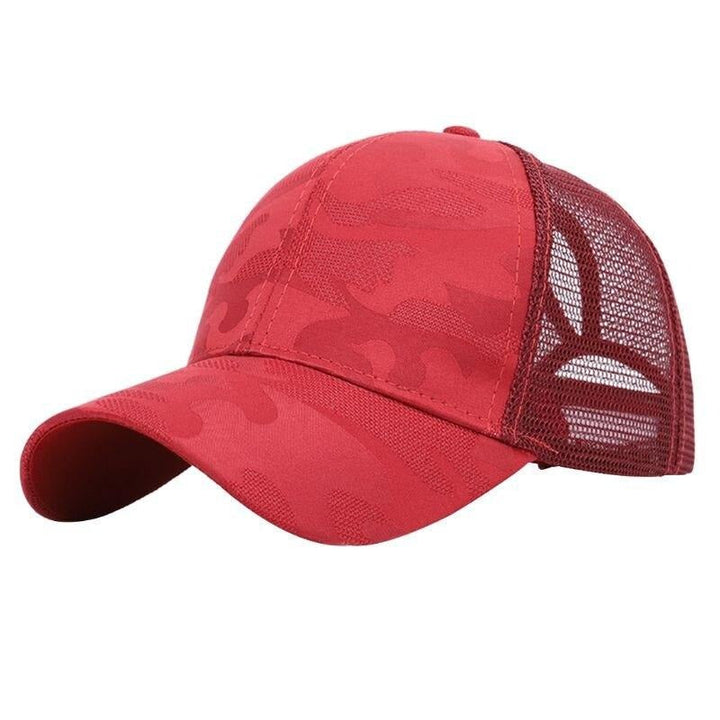 Trendy women's baseball cap with ponytail opening and Velcro closure – Leona