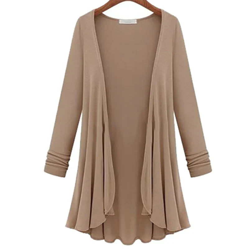 Knitted Women's Cardigan with Ruffles - Chiara