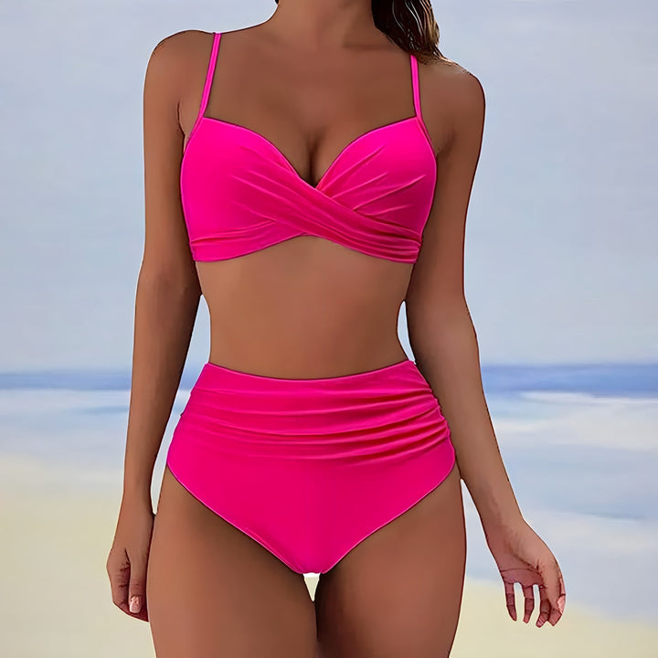 High-Waist Twist-Front Bikini Set - Patti