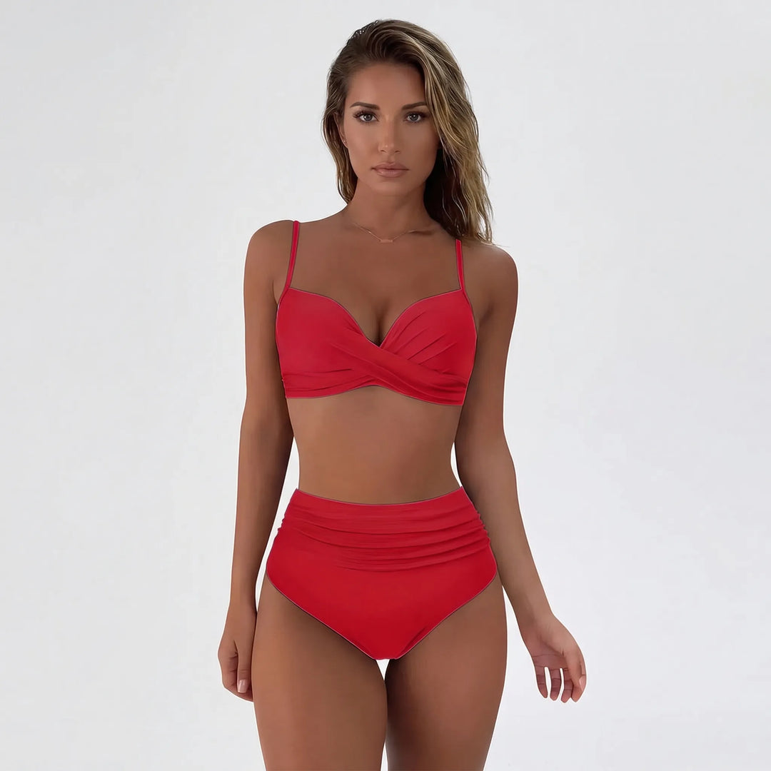 High-Waist Twist-Front Bikini Set - Patti