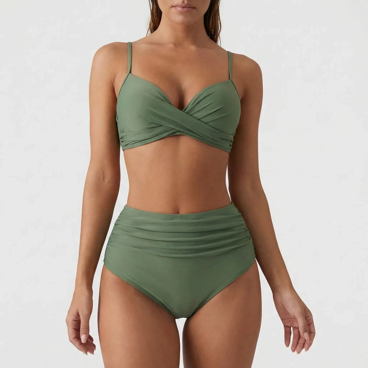 High-Waist Twist-Front Bikini Set - Patti