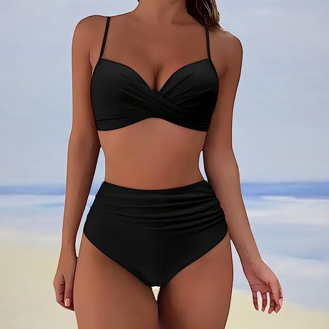 High-Waist Twist-Front Bikini Set - Patti
