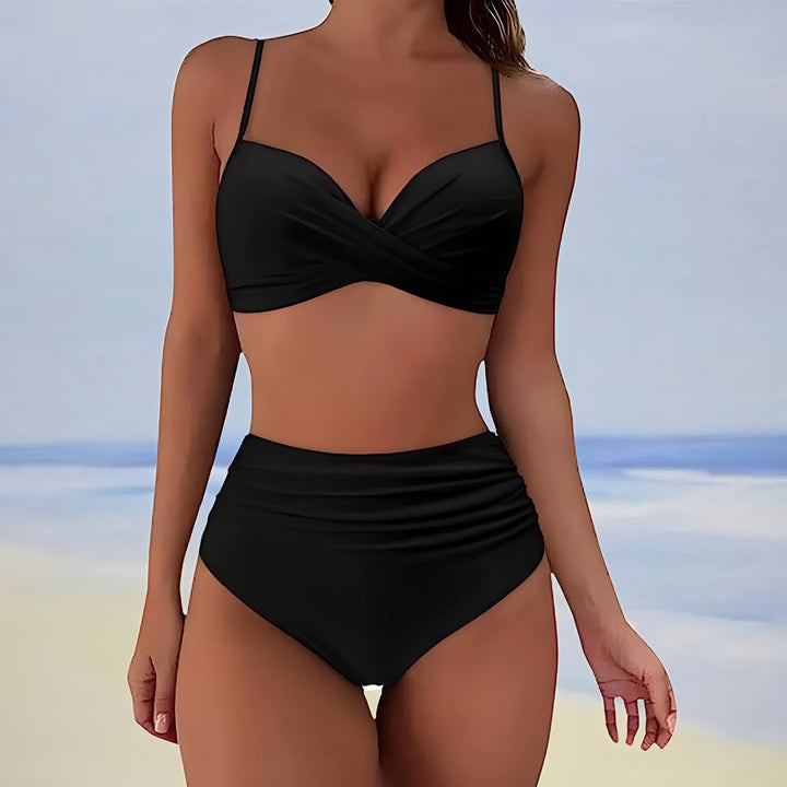 High-Waist Twist-Front Bikini Set - Patti